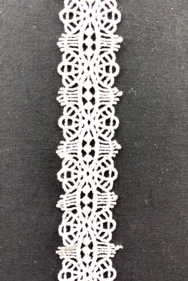 Beyaz Mat Polyester Güpür Brode Bant