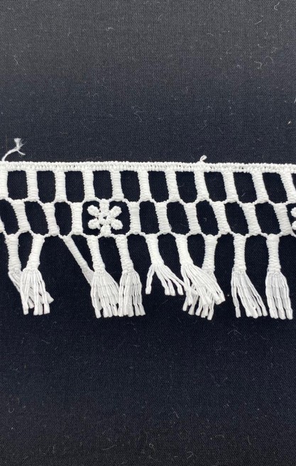 Beyaz Mat Polyester Güpür Brode Bant