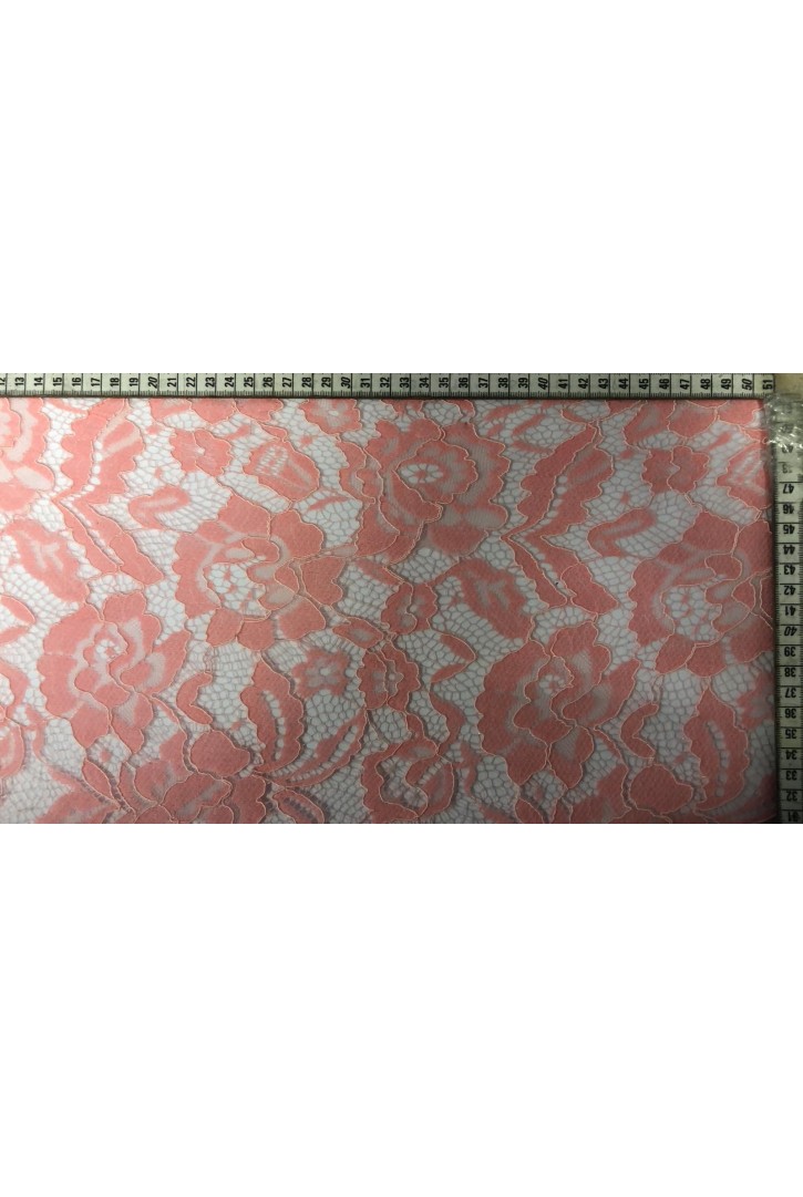 Pembe Kordlu İthal Pamuk Naylon Dantel