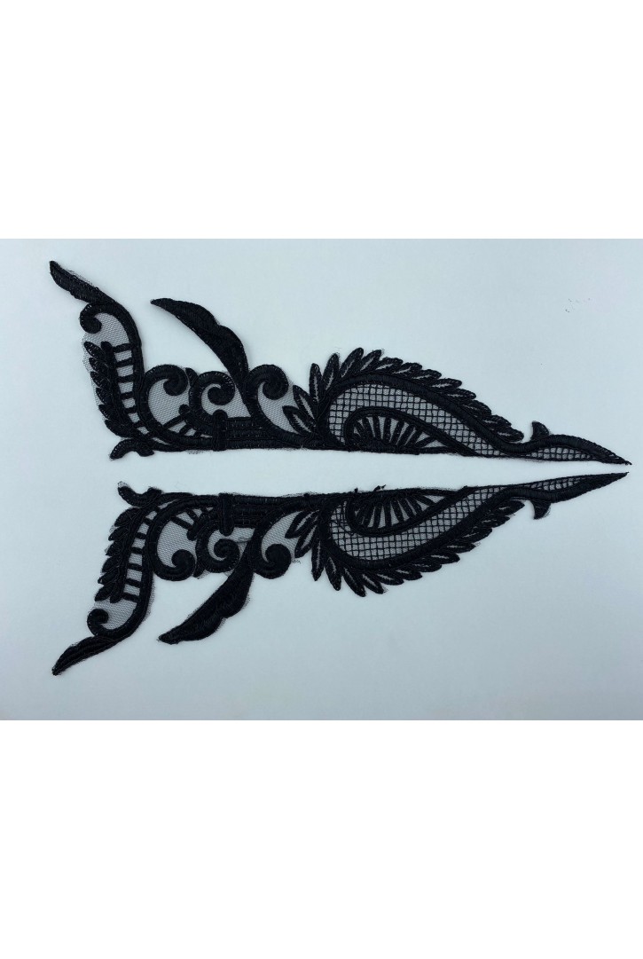 Düz Siyah Polyester Aplik