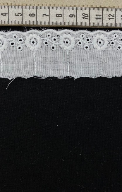 Kasarlı Bohrelli Pamuk Brode Bant - 3,5 cm (4693)