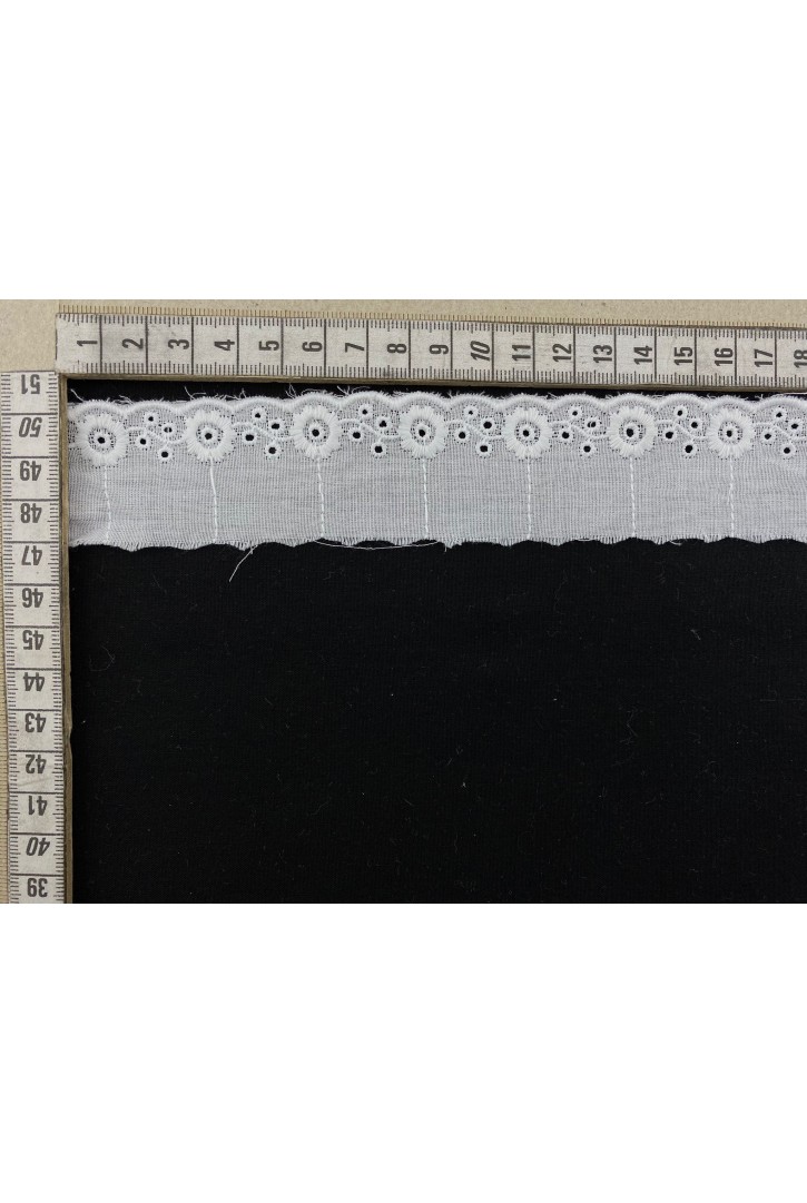 Kasarlı Bohrelli Pamuk Brode Bant - 3,5 cm (4693)