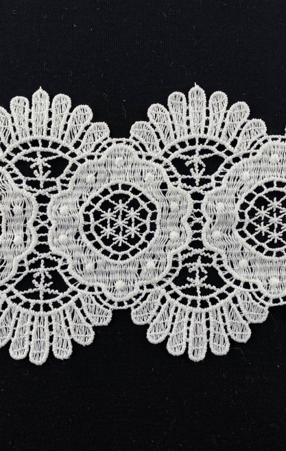 Ham Yapıda Mat Polyester Güpür İthal Brode Bant