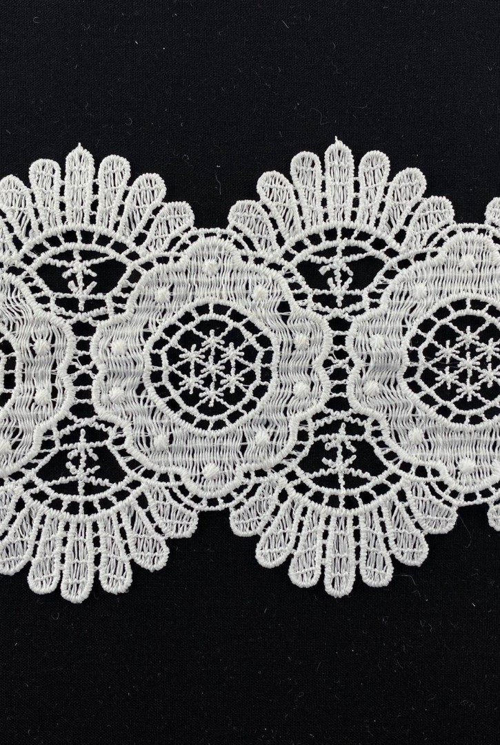 Ham Yapıda Mat Polyester Güpür İthal Brode Bant