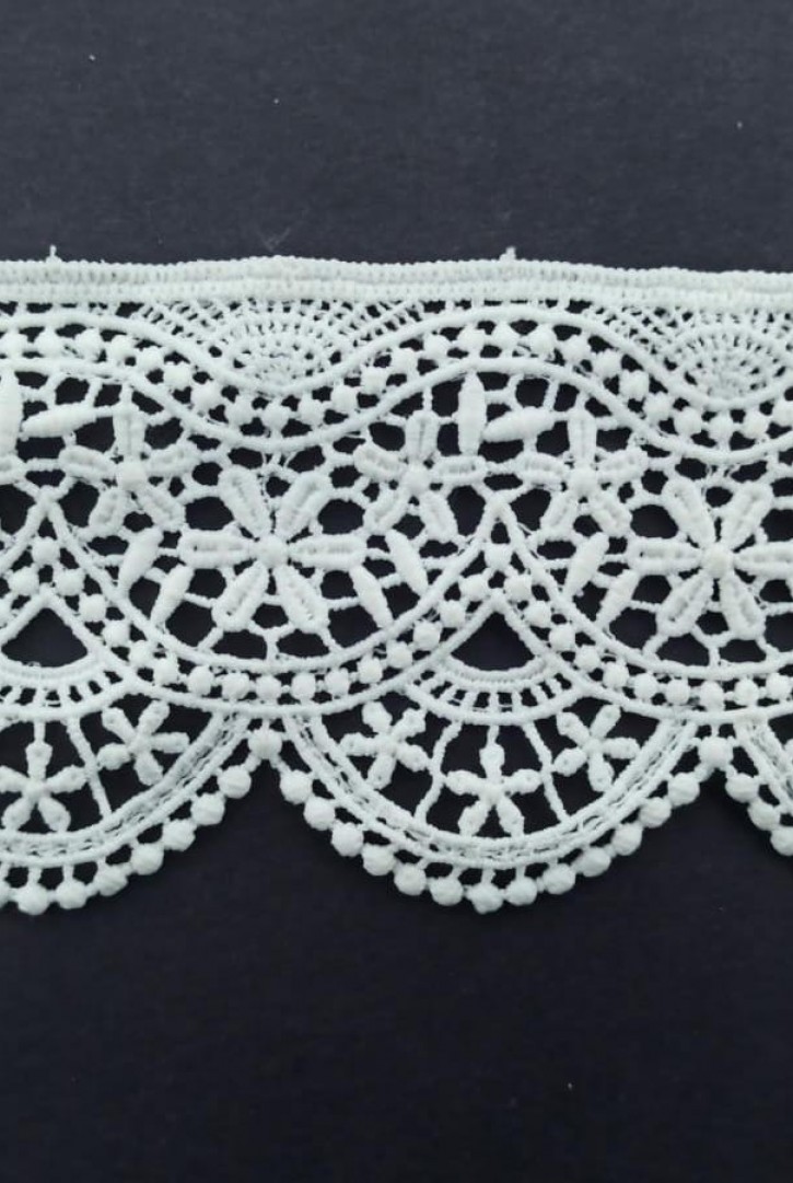 Kasar Tek Su Yollu Güpür Brode Bant, Mat Polyester