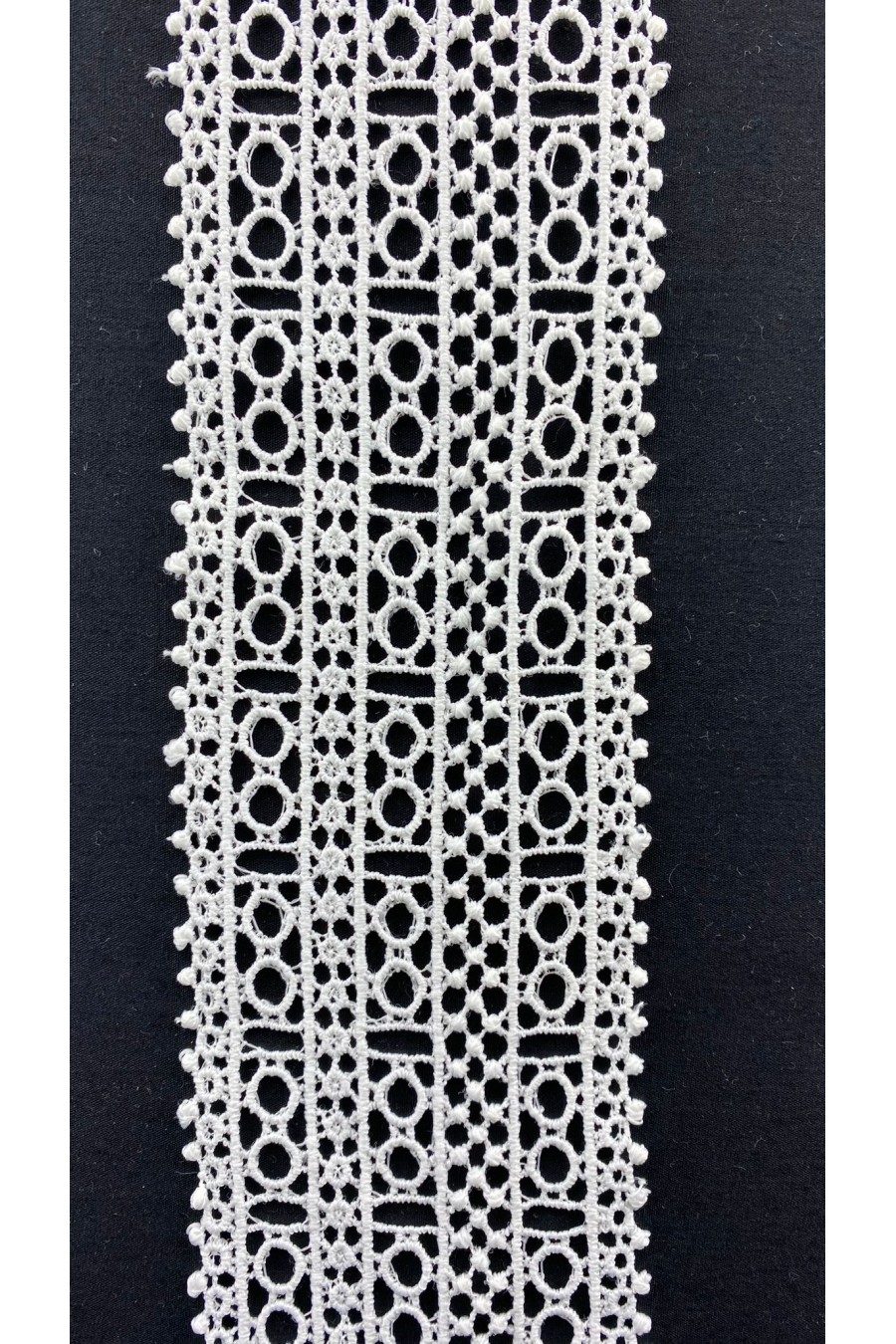 12031-METRE 7,5 cm Genişliğinde Ham Mat Polyester Güpür Bant