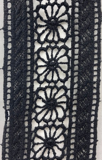 Siyah Mat Polyester Brode Bant