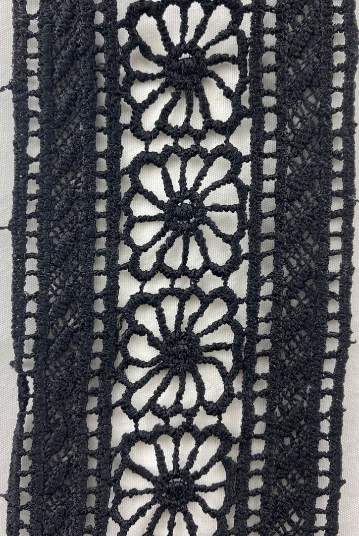 Siyah Mat Polyester Brode Bant