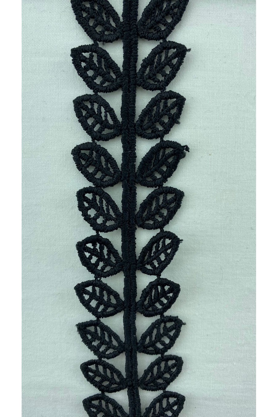 Siyah 3,5 cm Mat Polyester Güpür Brode Bant