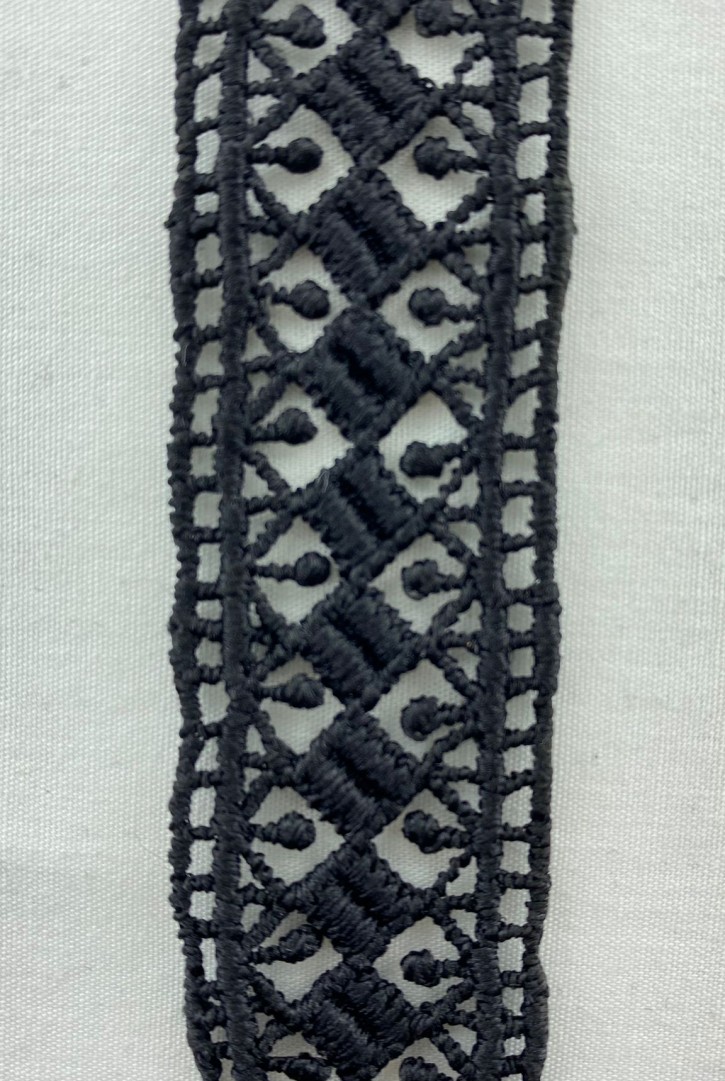 Brode Siyah Mat Polyester Bant Kumaş