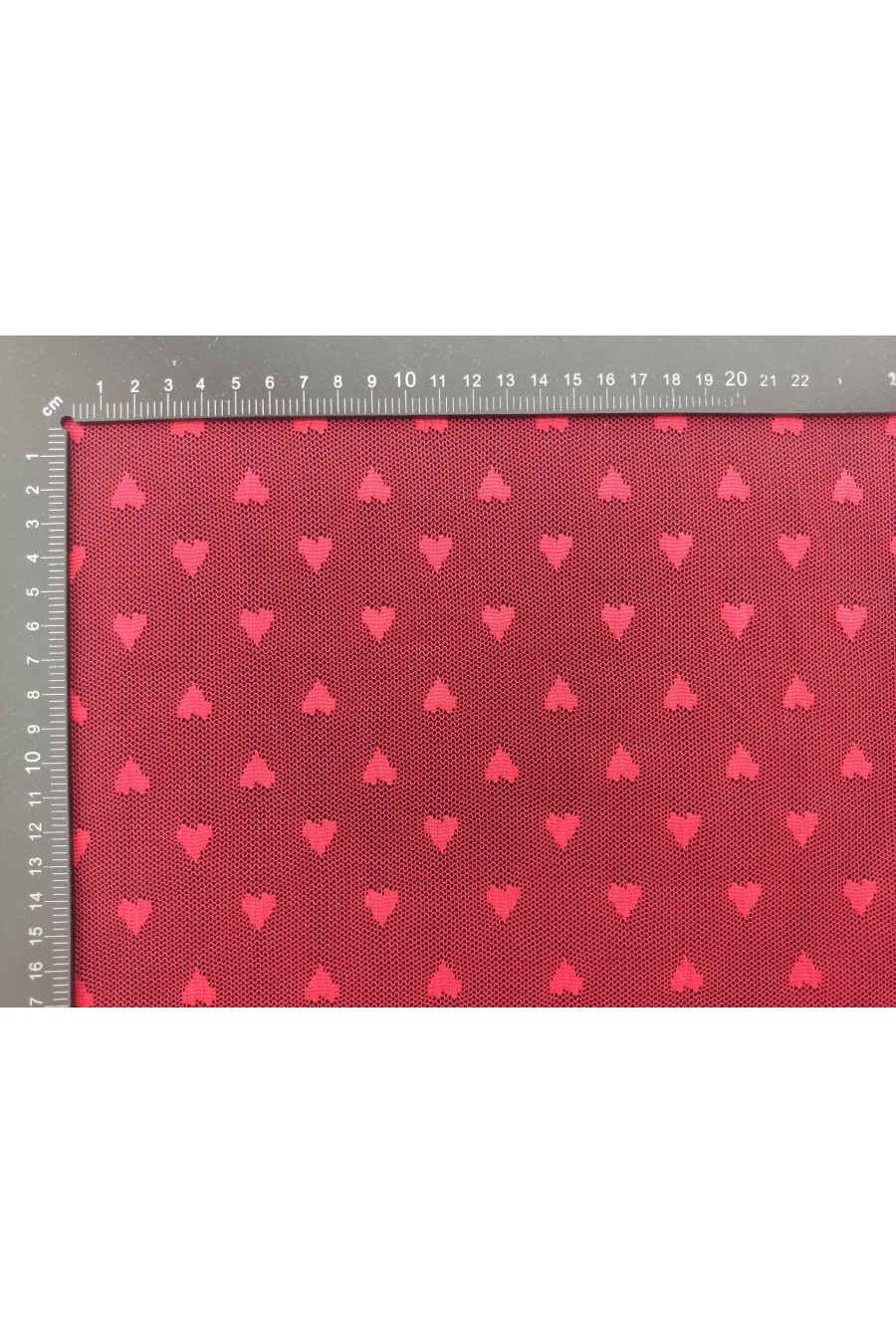 Kırmızı Tül Üzeri Yerli Polyester Dantel