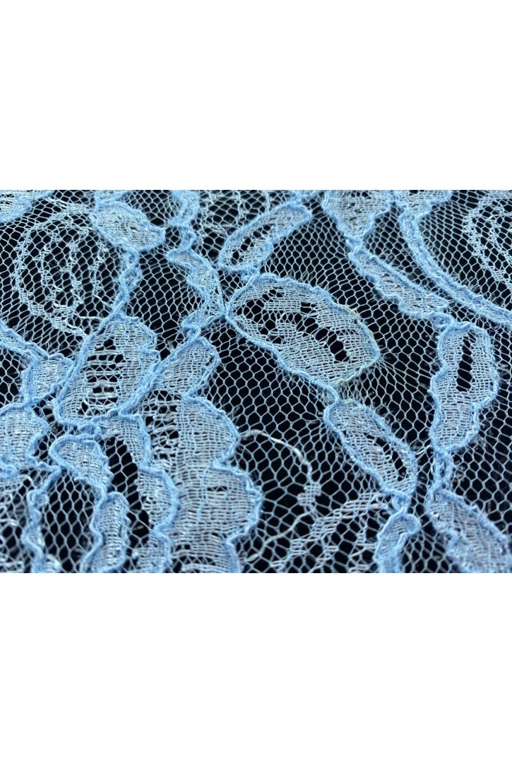 Fuar Mavi Renkli Polyester Dantel