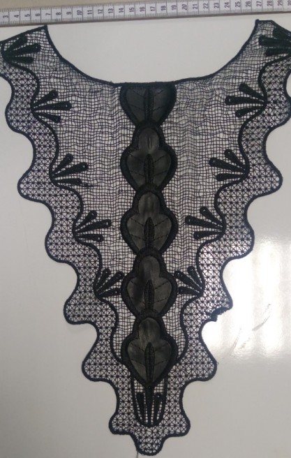 Siyah İthal Güpür Yaka