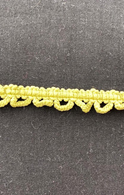 1 cm Açık Sarı Mat Polyester Güpür Bant, Yerli