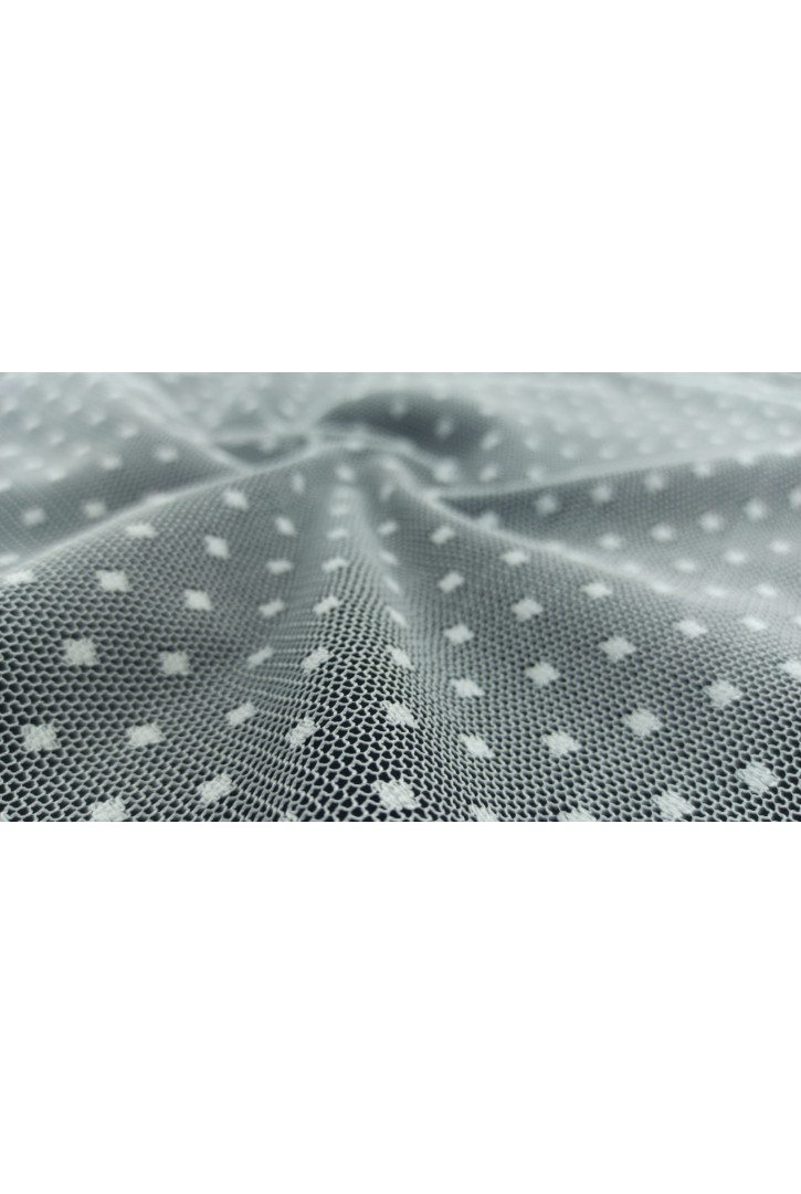 Fikse İşlemli Puantiyeli Tül Kumaş