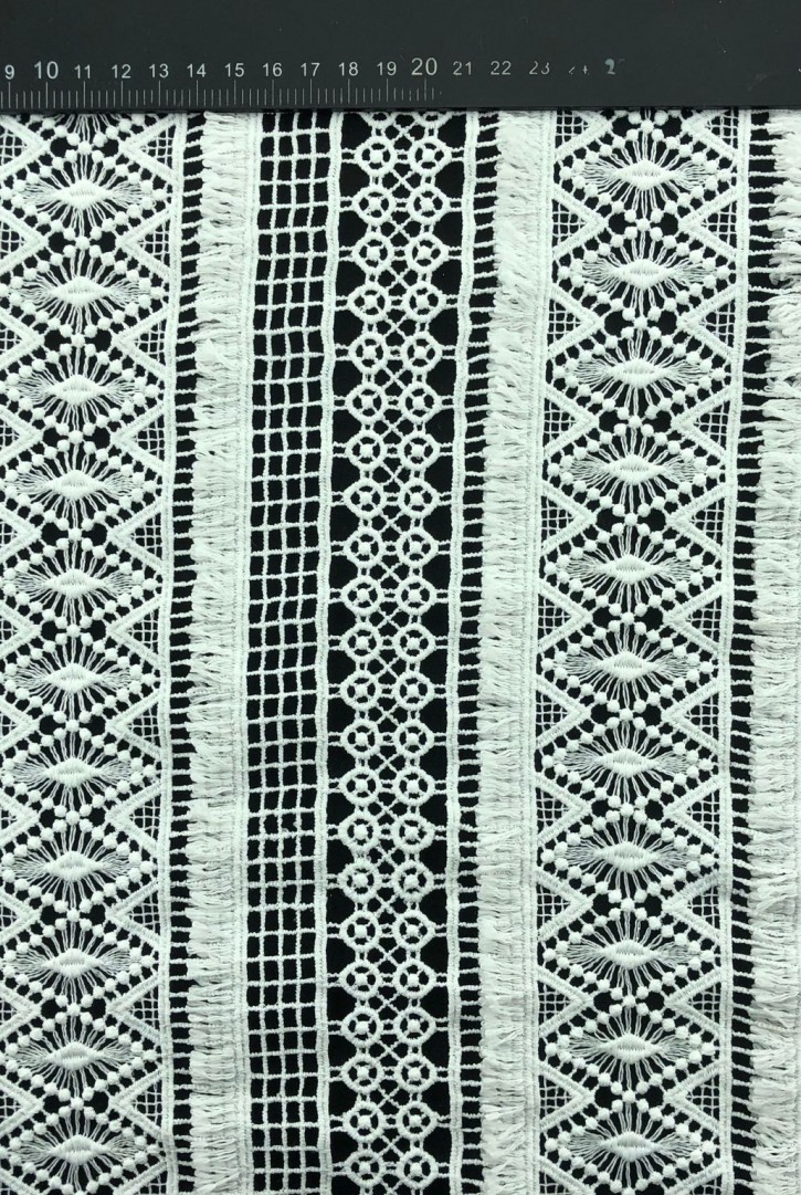 Ham Renk Güpür Polyester Brode