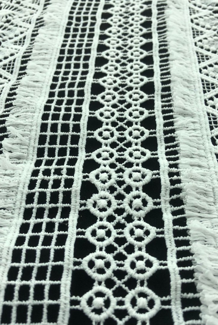 Ham Renk Güpür Polyester Brode