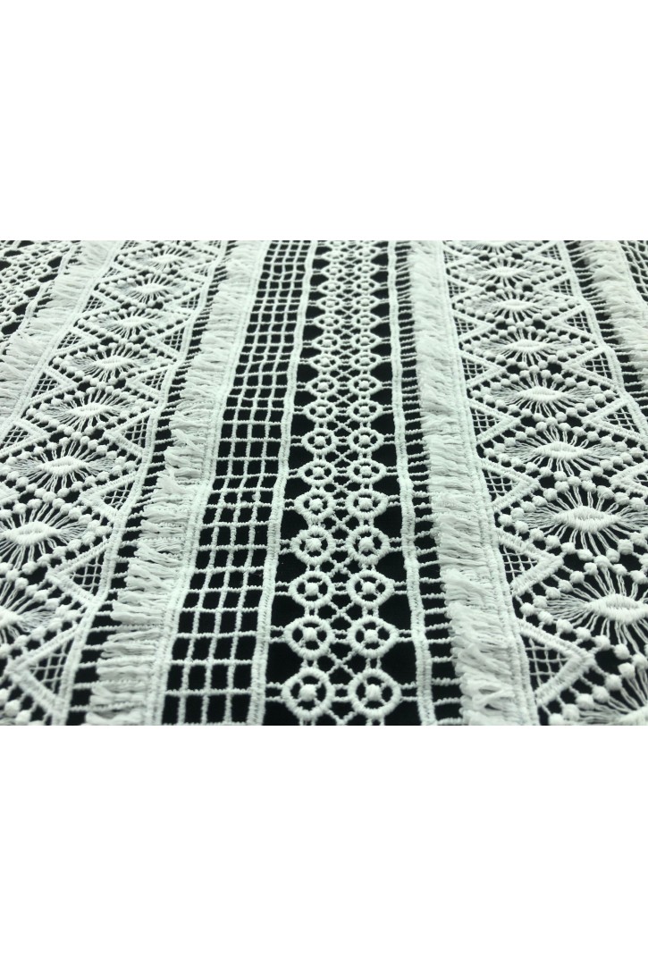 Ham Renk Güpür Polyester Brode