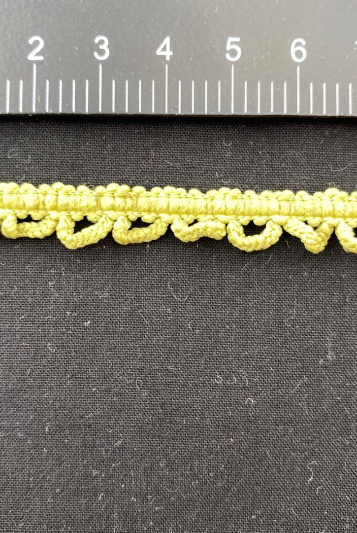 Yağ Yeşili Renkli 1 cm Mat Polyester Güpür Brode Bant