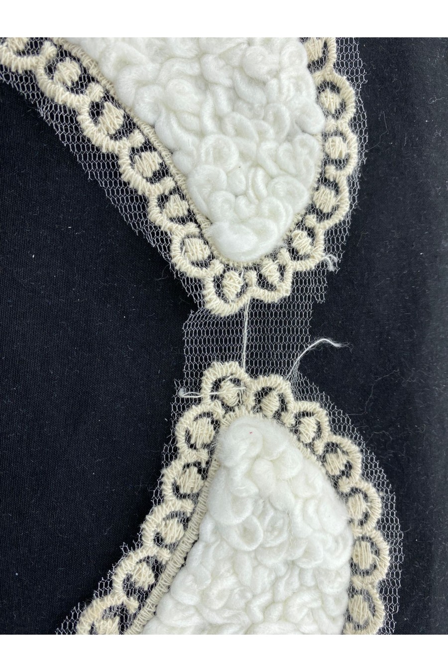 1224-ADET Ham Pamuk Yün Brode Yaka - 25 cm