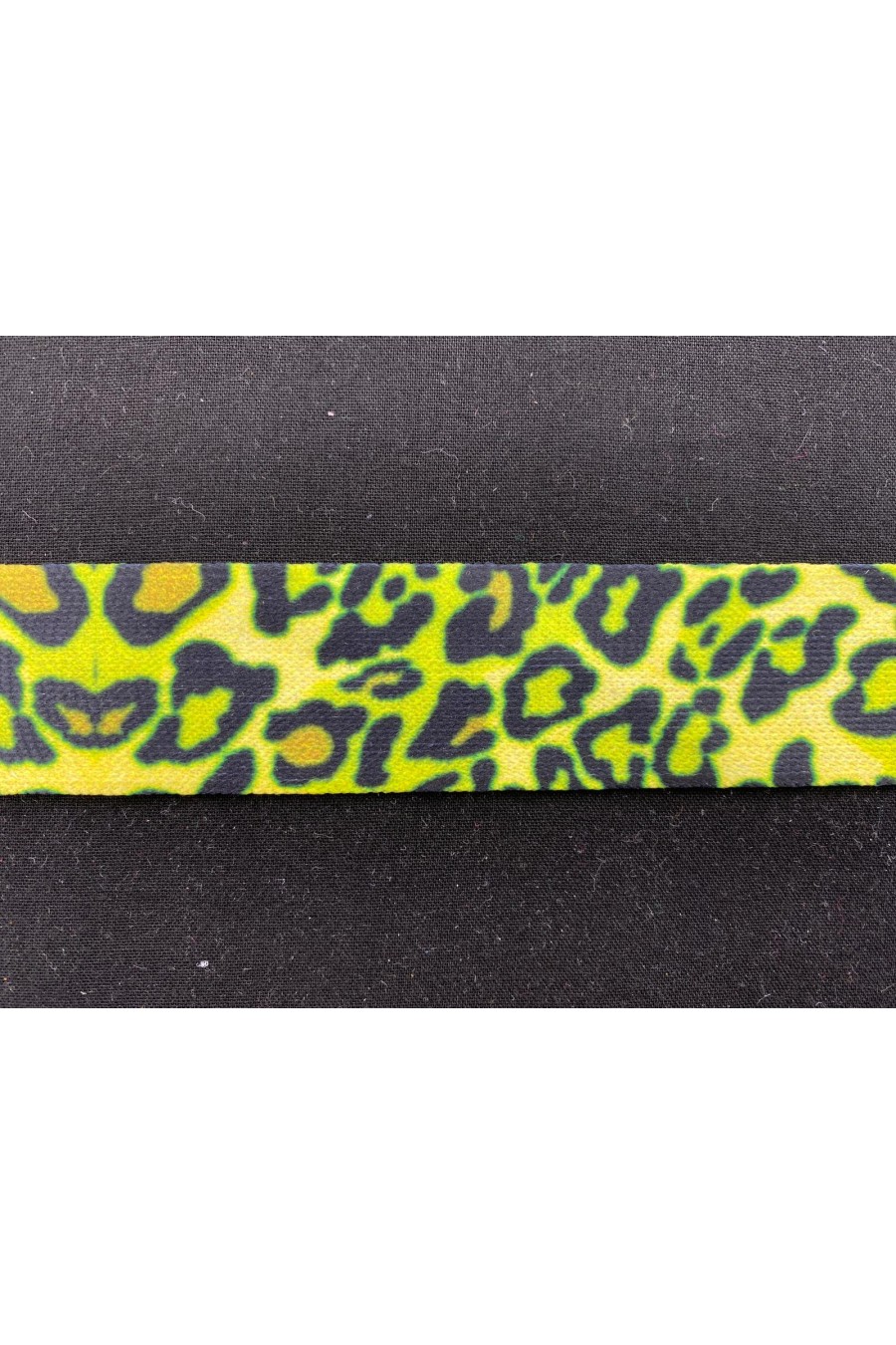 8610-METRE Neon Yeşil Leopar Desenli Şerit Bant, 3 cm