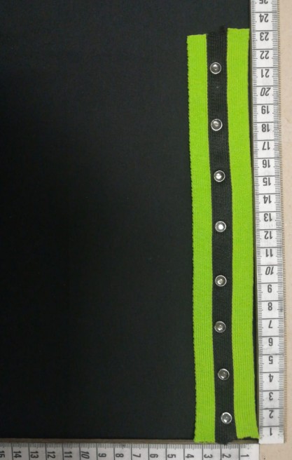 Yeşil-Siyah Neon Taşlı Polyester Şerit Bant