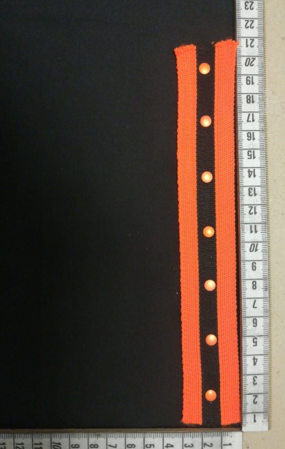 Turuncu-Siyah Taşlı Neon Polyester Şerit Bant