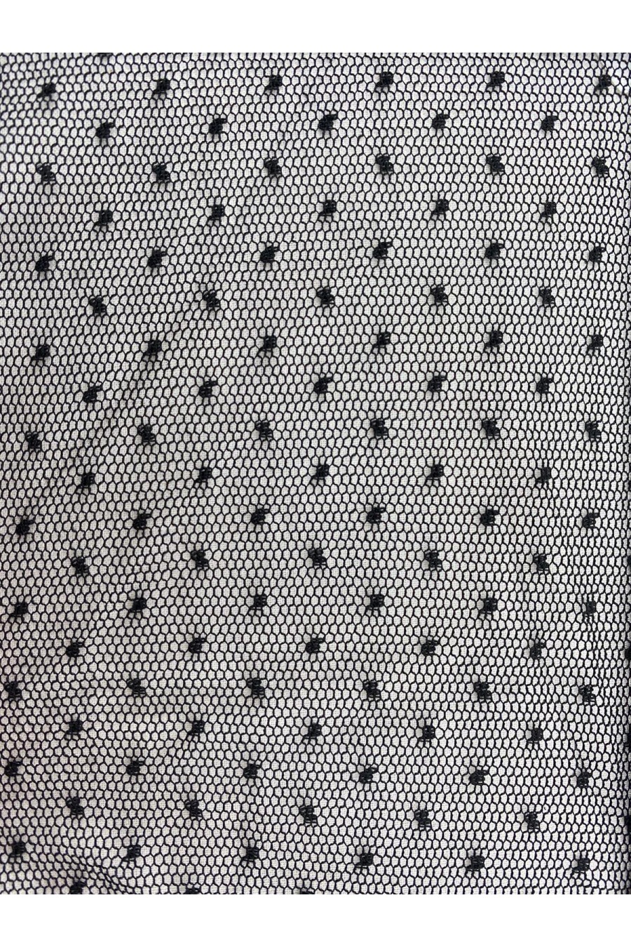 Siyah Puantiyeli Yerli Tül Üzeri Polyester