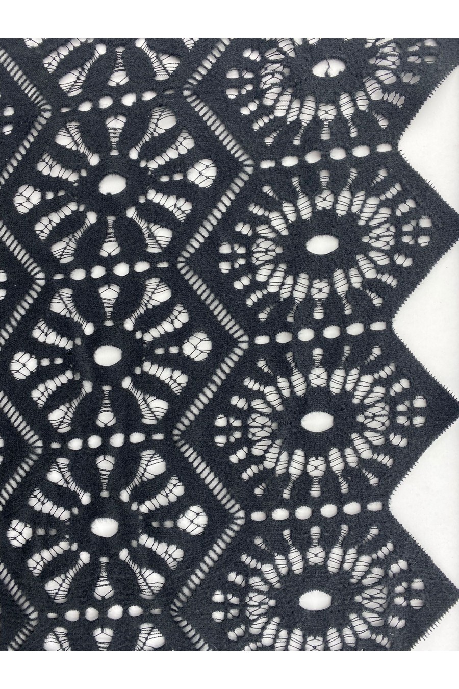 Siyah Şardonlu Mikro Polyester Dantel | Yerli Üretim