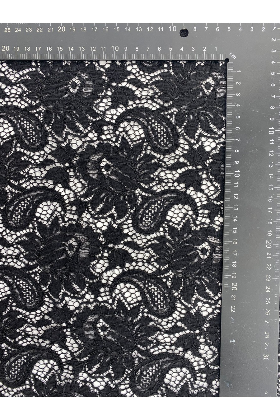 Siyah Pamuk Naylon Dantel Kumaş, Likrasız