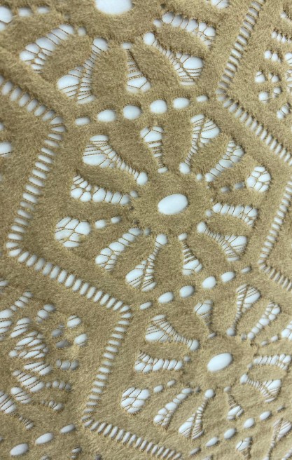 Bisküvi Renk Şardonlu Micro Polyester Yerli Dantel Kumaş