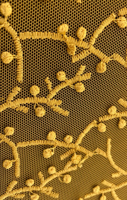 Hardal Tül Üzeri Mat Brode - Yerli Polyester (11334)