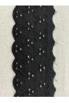 Siyah Mat Polyester Brode Bant, 7 cm