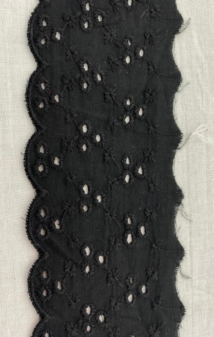 Siyah Mat Polyester Brode Bant, 7 cm