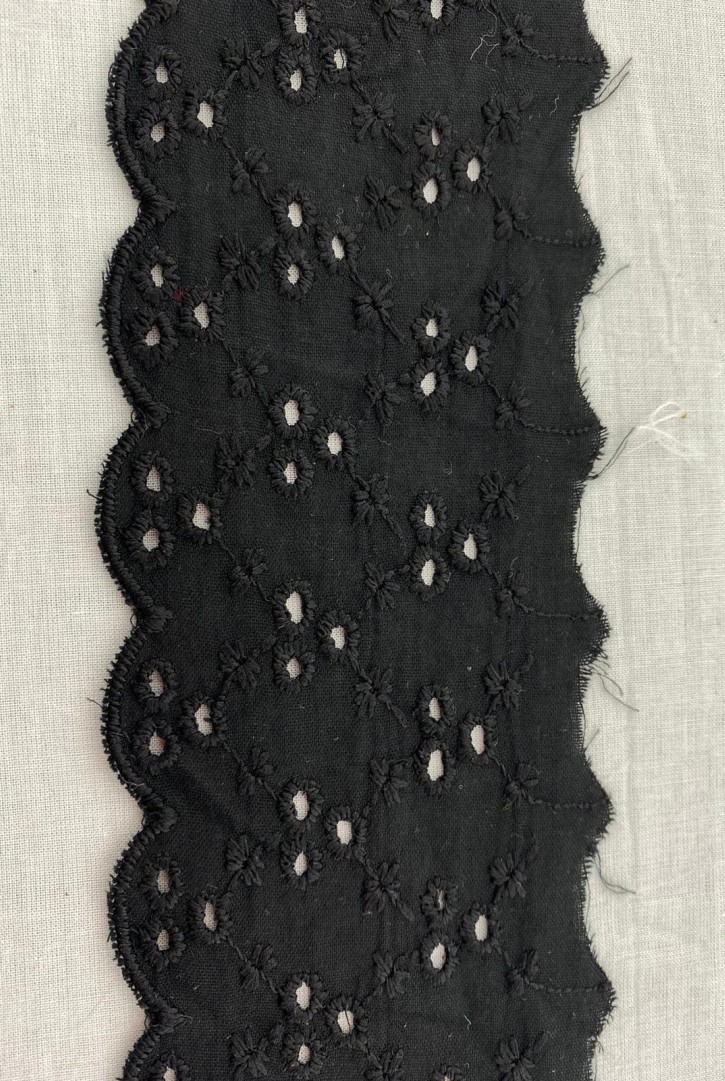 Siyah Mat Polyester Brode Bant, 7 cm