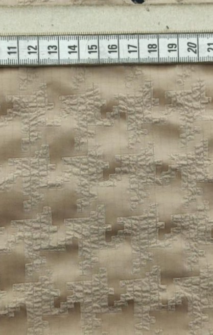Bej Likralı Deri Kumaş - Yerli, Polyester