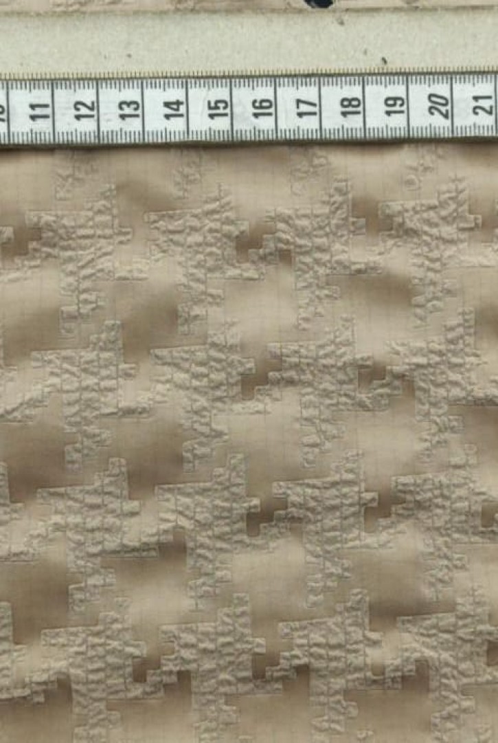 Bej Likralı Deri Kumaş - Yerli, Polyester