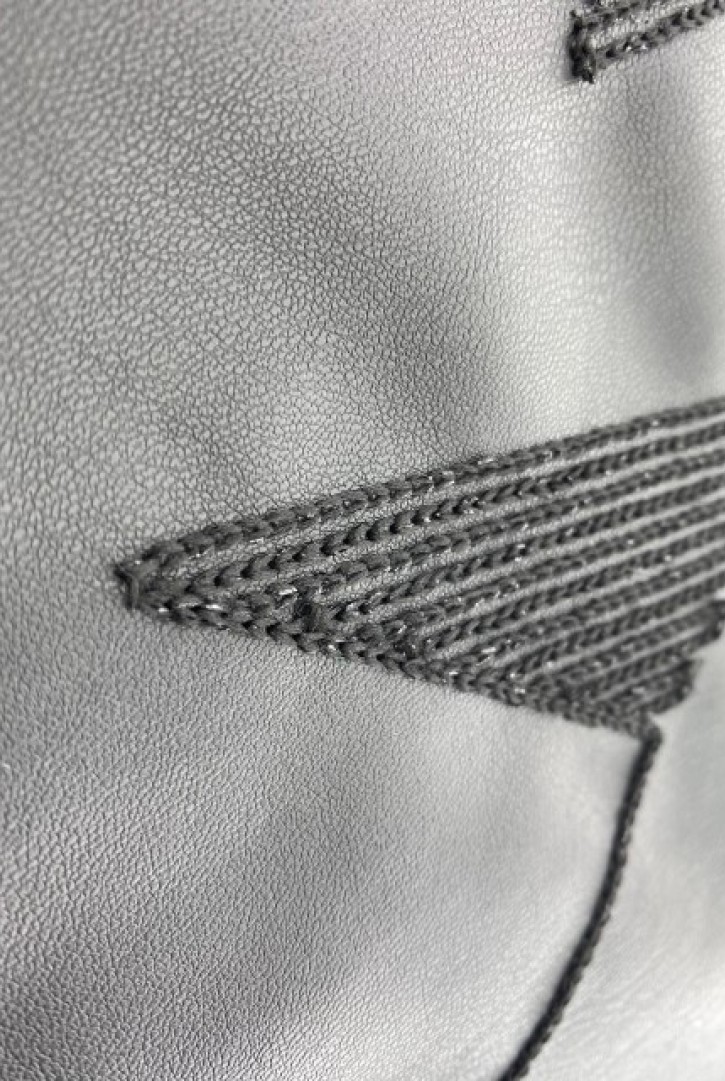 18867 DERİ/YERLİ/LEZ/SÜZENELİ/SİYAH ZEMİN - SİYAH İP