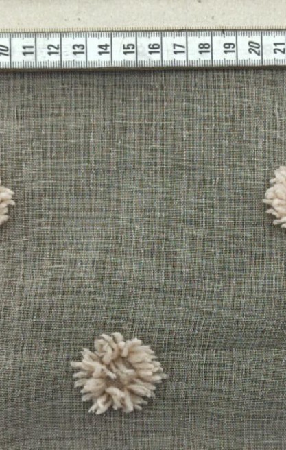 Ponponlu Dokuma Kumaş, Polyester, Bej