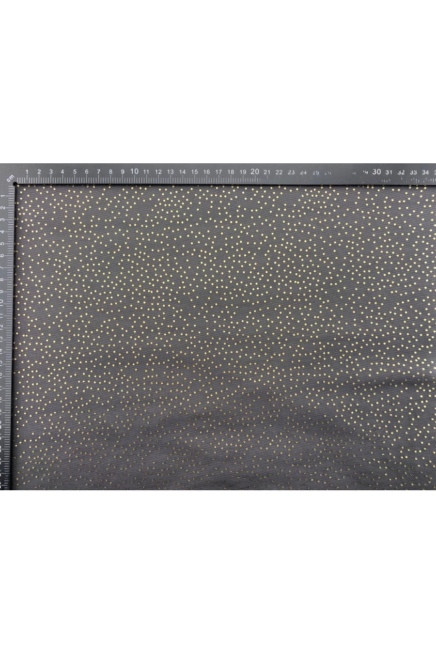 17766-METRE Gold Varak Baskılı Siyah Zemin Tül Kumaş - 160 cm