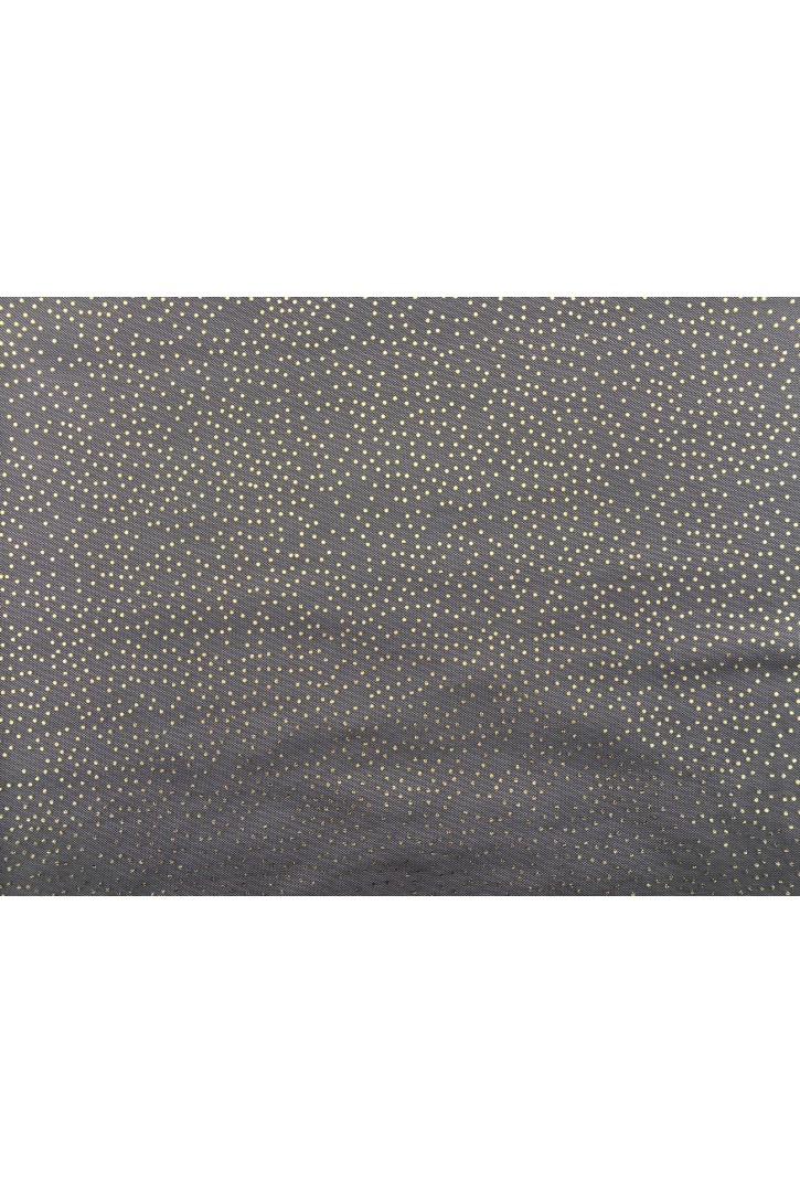 Gold Varak Baskılı Siyah Zemin Tül Kumaş - 160 cm