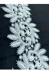 Beyaz Mat Polyester Güpür Brode Bant, 6 cm