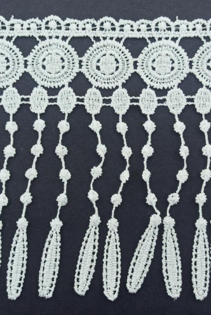 Parlak Polyester Güpür Bant, Ham, 13 cm