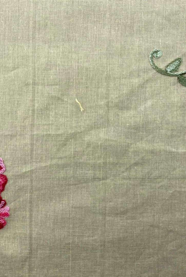 Bej Zemin Renkli Nakışlı İthal Vual Brode