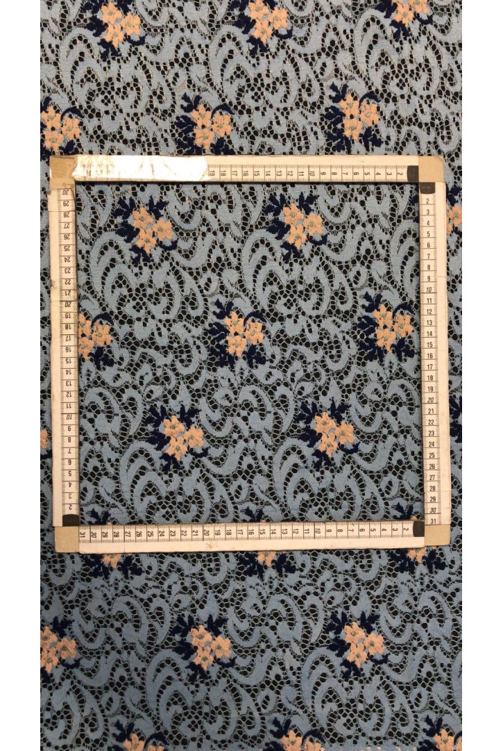 Mavi Renkli Jakart Yerli Rigid Dantel