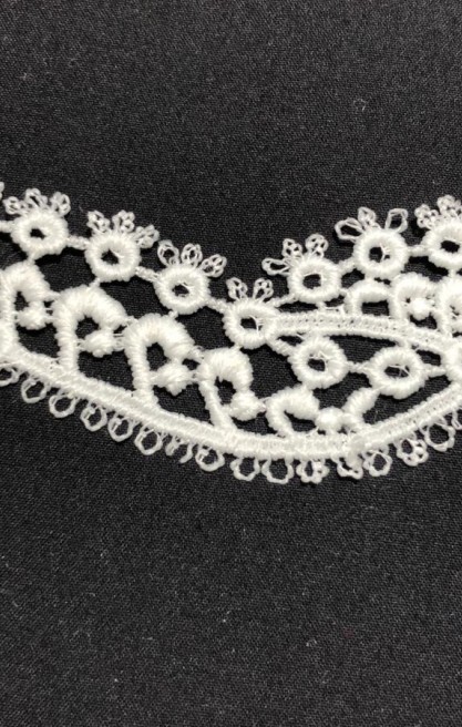 Beyaz Mat Polyester Güpür Brode Bant