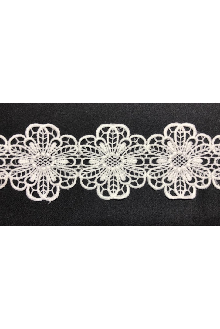 Beyaz Mat Polyester Güpür Brode Bant
