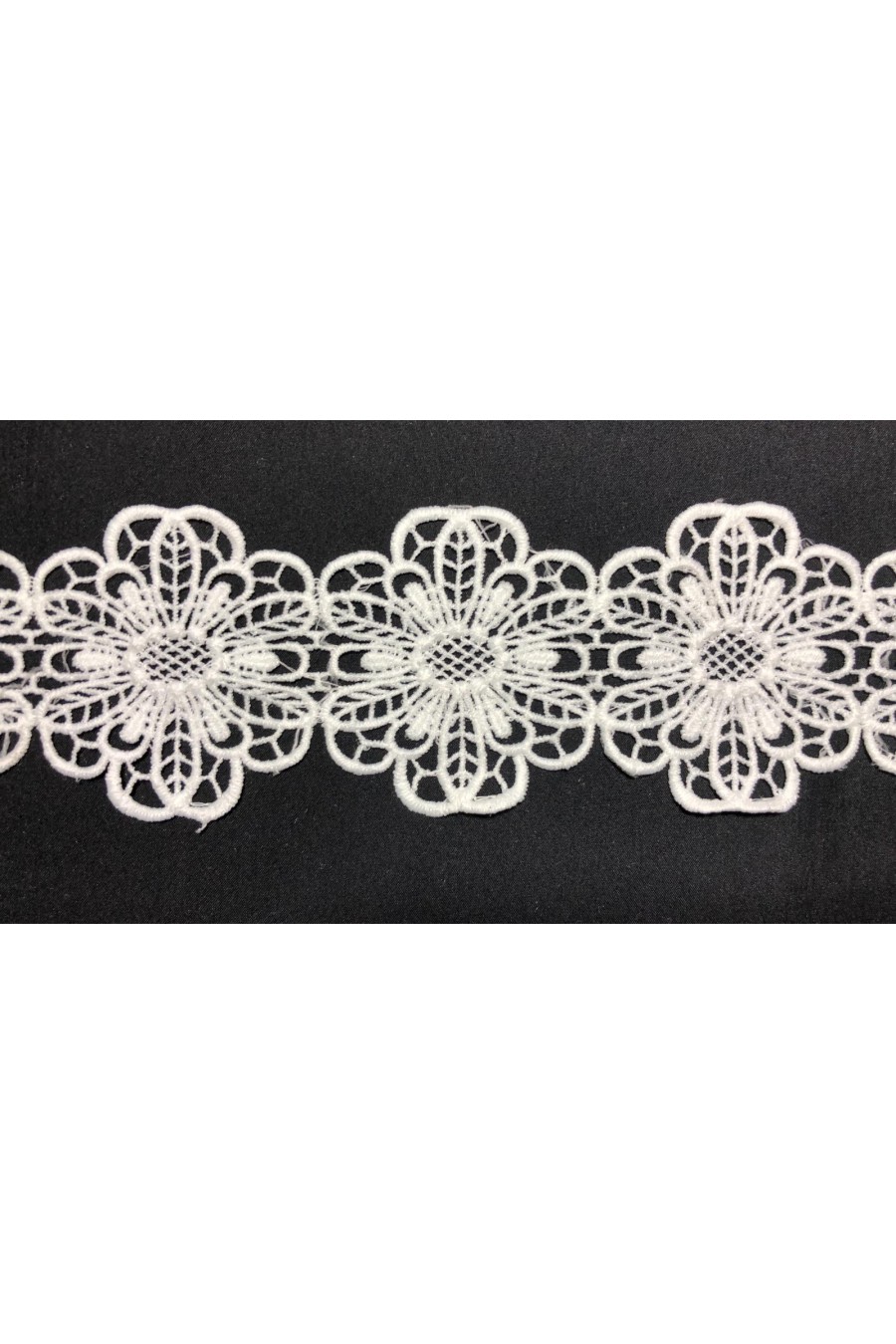 Beyaz Mat Polyester Güpür Brode Bant