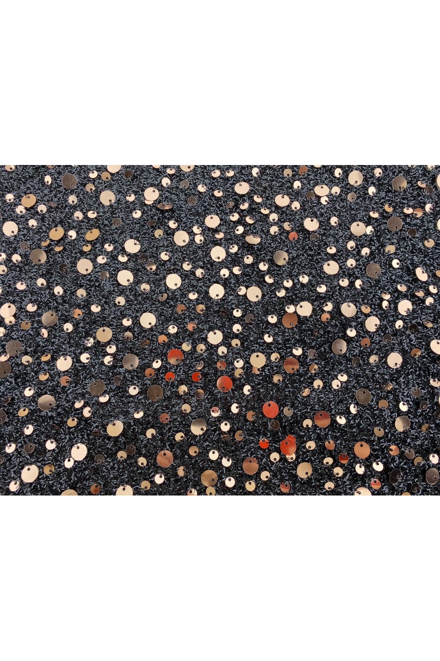 10016-METRE Bakır Sakallı Payet Kumaş, Polyester