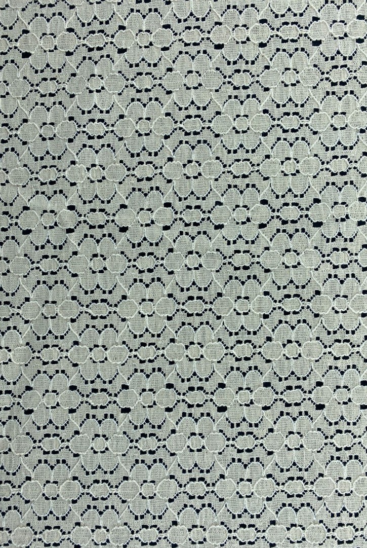 Fikse İşlemeli Pamuk Polyester Yerli Dantel